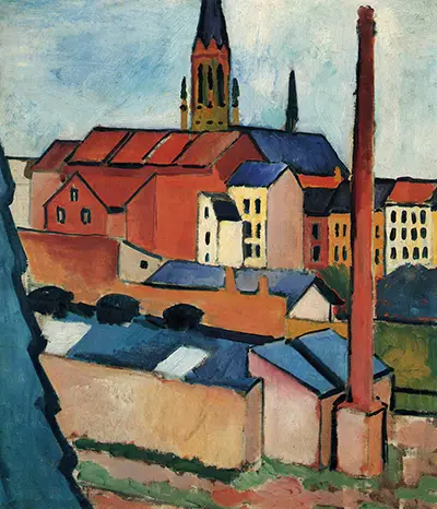 St Mary's with Houses and Chimney, Bonn August Macke